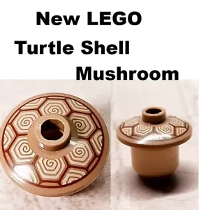 New LEGO Turtle Shell Mushroom Swirls Tan and Dark Red Tan Chubby Stem Forest - Picture 1 of 1