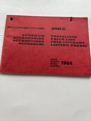 Porsche 356 C 1964 accesorio lista de precios excelente estado ruedas rudge originales etc Foto 1 de 4