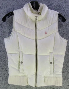 Old Navy Girls XL(14) White Puffer Vest, Fleeced lined, deer on chest zipper - Picture 1 of 7