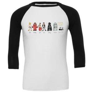 Doodle Series Galaxy Family 3/4 Sleeve Baseball Tee Mens Casual Raglan TShirt - Picture 1 of 7