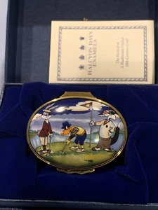 HALCYON DAYS SCATOLA SMALTATA - PERSONAGGI DEI CARTONI ANIMATI LOONEY TUNES - BROTHERS- GOLF - Foto 1 di 9