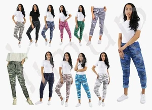 Italian Camouflage Army Ladies Women Casual Magic Trouser Jogger Pants - Picture 1 of 51
