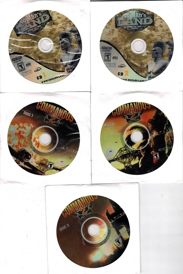 Commandos 2 Men of Courage & No Man's Land Pc New XP 5 Cd Roms Sealed In Sleeves - Image 1 of 2