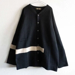 Y's for men YOHJI YAMAMOTO wool cardigan Free Size black Casual outer USED - Picture 1 of 5