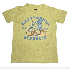 Levi’s California Republic Bear Print Tee Kids Size 6 Yellow Blue Red - Picture 1 of 6