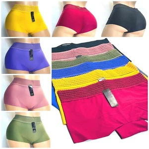 4-12 WOMEN'S Boyshort No SHOW Seamless HIGH WAIST SHORTIE Panties UNDERWEAR S-XL - Picture 1 of 12