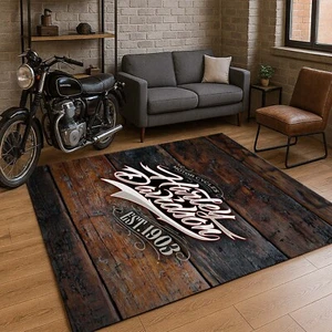 Harley Rug, Motorcycle Rug, American Legends Motorcycle Rug, Garage Floor Rug - Picture 1 of 10