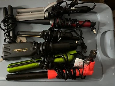 A LOT OF 7 HAIR SALON TOOLS  FLAT IRON ASSORTED - Image 1 of 4