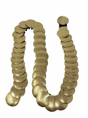 Womens Gold Coin Concho Stretch Belt Waist 31" - 39" - Image 1 of 4