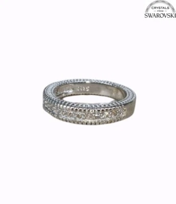 Anello argento marcato da uomo o donna a verretta e cristalli swarovski veri - Immagine 1 di 2