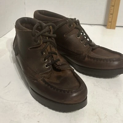 EASTLAND Zapatos Mujer 7M Marrón Cuero Con Cordones Tobillo Bajo Botas Chukka Foto 1 de 4