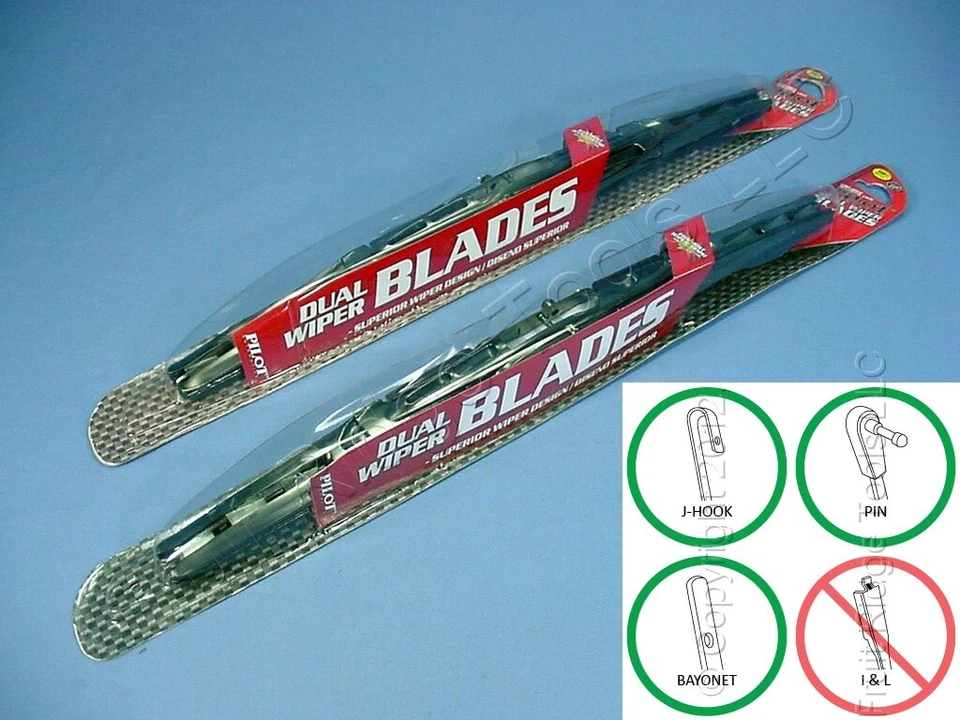 Pilot Automotive WBP-18GM 18" Universal Dual Wiper Blade Gun Metal Hot Rod 2pcs - Image 1 of 4