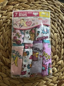 JoJo Siwa Girl's Underwear 7-Pack Briefs Days of the Week 100% Cotton- Size 8 - Picture 1 of 2