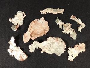 BIG Lot of EIGHT! COPPER Nuggets or Native Copper Float 100% Natural 56.4gr - Picture 1 of 10