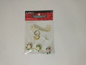 Scrapbook Embellishment Stickers Fibrecraft Our Wedding Dove Rings Ribbon Flower - Picture 1 of 7