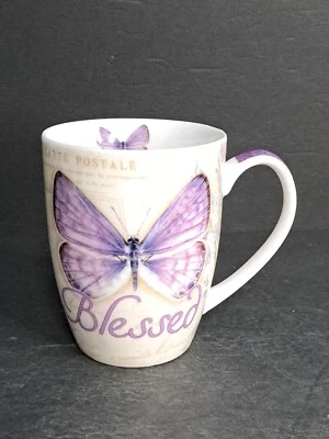 Nueva Taza Mariposa Bendita - Taza de Café Mariposa Púrpura Botánica con Jeremías 17:7, Foto 1 de 4