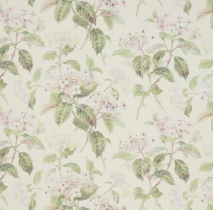 COLEFAX AND FOWLER CURTAIN FABRIC Eloise 8.8 METRES IVORY/GREEN 100% LINEN - Picture 1 of 7