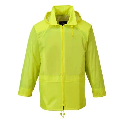 Chaqueta de Lluvia Clásica Ligera Impermeable Calce Regular para Hombres, 2XLarge Grande, Amarilla Foto 1 de 4