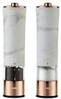 Tower T847005WR Marble Rose Gold Electric Salt And Pepper Mill With LED Light B