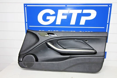 01-06 BMW M3 E46 OEM PASAJERO DERECHO INTERIOR PUERTA PANEL TARJETA MANGO CUERO NEGRO Foto 1 de 4