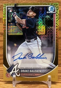 DRAKE BALDWIN Gold Mojo Refractor /50 Rookie Autograph | 2025 Bowman Chrome ATL - Picture 1 of 2