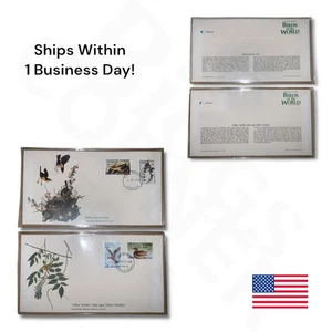 Vintage 1985 Fleetwood Birds of The World - Maldives & Dominica Stamps Envelopes - Picture 1 of 12