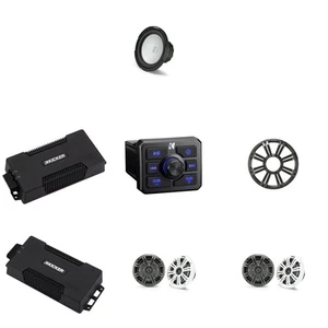 Kicker Power Sports Bundle, Bluetooth Source, 4Ch Amp, Sub Amp, 10" Subwoofer... - Picture 1 of 16