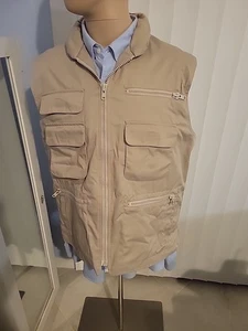 Vintage Banana Republic Safari Jacke Weste Herren Gr. L Kapuze Angeln Jagd Taschen - Bild 1 von 11