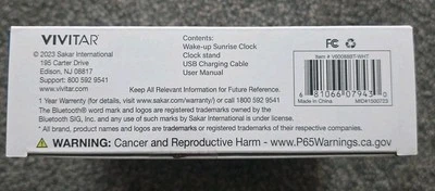 Vivitar Wake Up Sunrise Clock, Wireless Speaker, Nature Sounds, Multicolor Light - Image 1 of 4