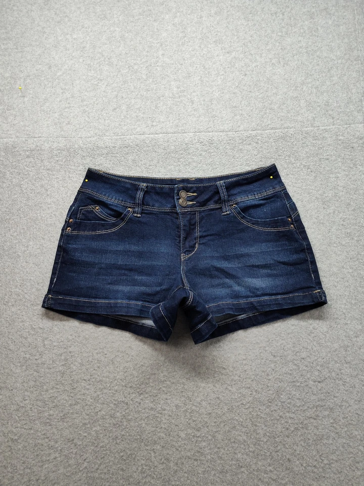 Pantalones Cortos YMI Para Mujer 5 27 Azul Denim Tiro Bajo WannaBettaButt Elastizados Informales Foto 1 de 4