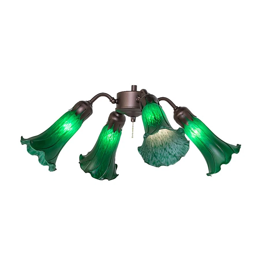 Meyda Lighting 19" Wide Green Tiffany Pond Lily 4 Fan Light- 261504 - Image 1 of 1