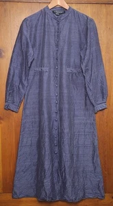 J Peterman Company Dress Womans 8 Raw Silk Maxi Modest Prairie India Cottage - Picture 1 of 16
