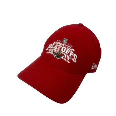 Minnesota Wild Hat Cap Red New Era 2014 NHL Stanley Cup Playoffs Hockey - Image 1 of 4