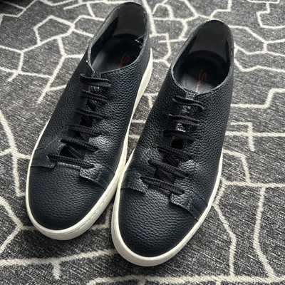 Zapatillas Santoni Azul Marino Grano Guijarro Cuero Talla US 8D UK 7 Foto 1 de 4