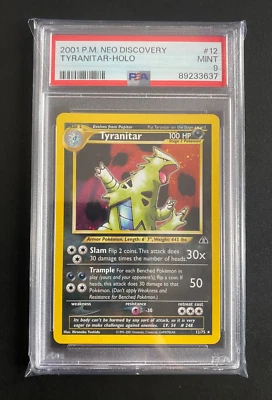 Tyranitar 12/75 Holo Neo Discovery Pokemon Card PSA 9 MINT - Image 1 of 2