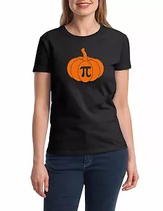 Womens Pumpkin Pi Shirt Math Geeks Funny Halloween Tee Thanksgiving Pie T-Shirt - Picture 1 of 7