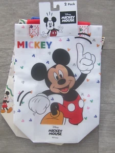NEW Disney Mickey Mouse (2) 2 Pack Mini Reusable Gift Bags W/ Handles 8”X7”X3” - Picture 1 of 11