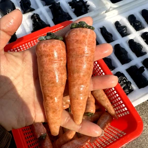 1pc Natural sunstone Carved carrot skull Healing Stone Decor gift - Picture 1 of 7