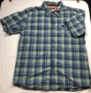 Camisa Abotonada Manga Corta A Cuadros Azul/Verde Colección Quiksilver Waterman - Imagen 1 de 3