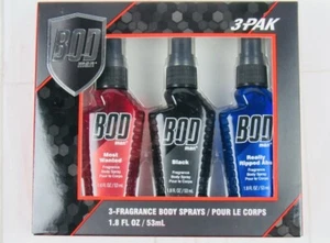 Bod 3 Pack Men's Fragrance Sprays Black, Most Wanted, Really Ripped Abs 1.8 Oz - Picture 1 of 3