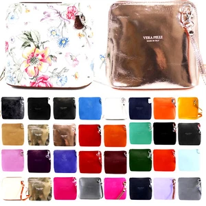 Ladies Leather Small Square Bag Women's VERA PELLE Genuine Leather Shoulder Bag - Picture 1 of 40