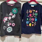 Lot of 2 Hanna Andersson 130 Girls Sz 8 Long Sleeve Cotton Shirts Flowers Owls