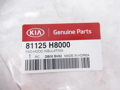 Genuine OEM Kia 81125 H8000 Hood Insulating Pad 2018-2020 Rio Foto 1 de 3