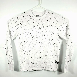 ONE POINT ONE MEN'S NEW WHITE LONG SLEEVE GRAY SPOTTED SIZE SMALL - Picture 1 of 7