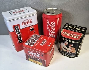 VTG Coca Cola Collectible Tin Lot of 4 1990's VGC - Picture 1 of 18