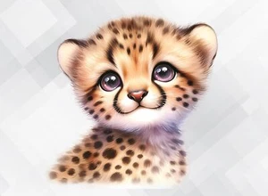 Calcomanía adhesiva vinilo acuarela leopardo animales infantiles kl878 - Imagen 1 de 4