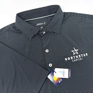 Neu mit Etikett Johnnie-O Albatross schwarz Nadelstreifen Polo Stickerei Größe Medium UPF 50 - Bild 1 von 9