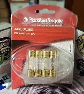 š”Rockford-Fosgate AGU-20A GLASS Tube FUSESā”Gold Plated RP7560ā4 Pack Genuine - Picture 1 of 9