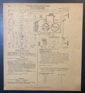 Auto Electric Schematic 1950 Hudson Models 500 Pacemaker & 50A Pacemaker Deluxe - Picture 1 of 2