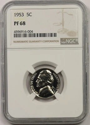 1953 5C NGC Proof PF 68 Jefferson Nickel - Image 1 of 4